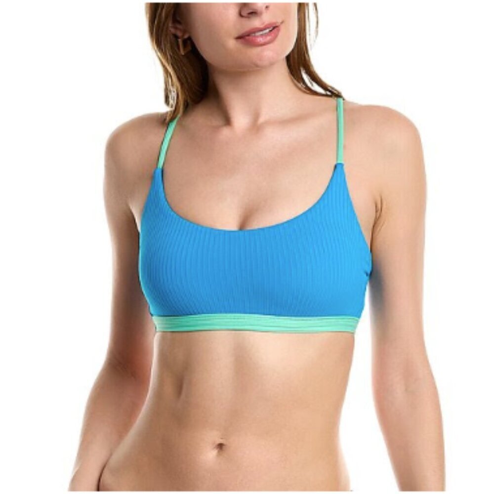 VYB | NWT Piper Soft Bikini Top in Bright Neon Blue/Green Size Large
